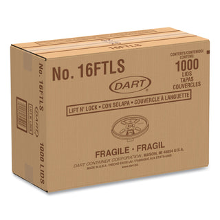 Dart® Translucent Lids for 12-24oz Foam Cups, Straw Slot, 1000/Carton (16FTLSDART)