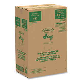 Dart® Bowl Containers, Foam, 4oz, White, 1000/Carton (4J6DART)