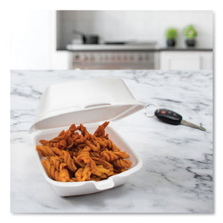 Dart® Carryout Food Container, Foam, 1-Comp, 5 1/2 x 5 3/8 x 2 7/8, White, 500/Carton (50HT1DART)