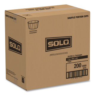 SOLO® Paper Portion Cups, 2oz, White, 250/Bag, 20 Bags/Carton (SCC200) (SCC200)