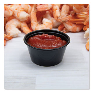 Dart® Conex Complements Plastic Portion Cup, 2 oz., Black, 125/Bag, 20 Bags/Carton (DCC200PCBLK)