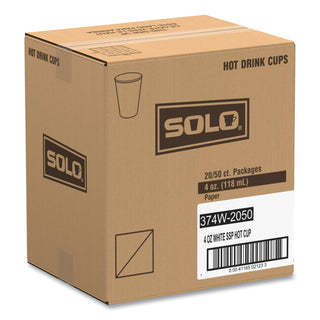 SOLO® Polycoated Hot Paper Cups, 4 oz, White (SCC374W-2050)