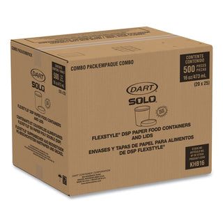 SOLO® Flexstyle Double Poly Paper Containers, 16oz, Symphony, 25/Pack, 10 Packs/Carton (SCCKHB16ASYM)