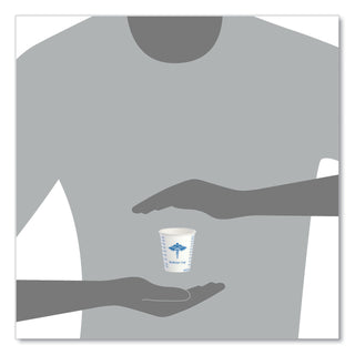 SOLO® Paper Medical & Dental Graduated Cups, 3oz, White/Blue, 100/Bag, 50 Bags/Carton (SCCR3)