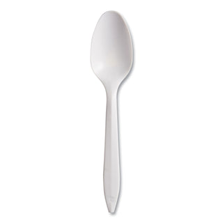 SOLO® Regal Mediumweight Cutlery, Full-Size, Teaspoon, White, 1000/Carton (SCCS6SW)