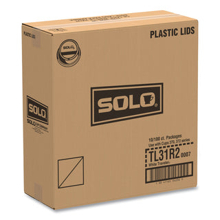 SOLO® Traveler Cappuccino Style Dome Lid, Fits 10oz Cups, White, 100/Pack, 10 Packs/Carton (SCCTL31R2)