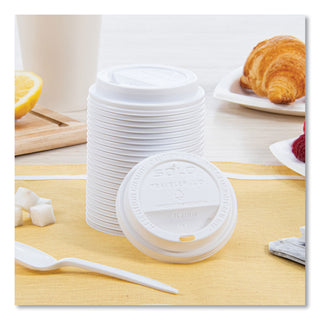 SOLO® Traveler Cappuccino Style Dome Lid, Fits 10oz Cups, White, 100/Pack, 10 Packs/Carton (SCCTL31R2)