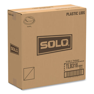 SOLO® Traveler Cappuccino Style Dome Lid, 10-24oz Cups, Black, 100/Sleeve, 10 Sleeves/Carton (SCCTLB316)