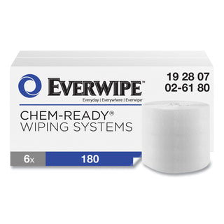 Everwipe™ Chem-Ready Dry Wipes, 5 x 2.16, White, 180/Roll, 6 Rolls/Carton (TRK192807)