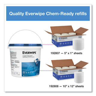 Everwipe™ Chem-Ready Wiping System Bucket, 7.13 x 7.13 x 7, White, 5/Carton (TRK192812)