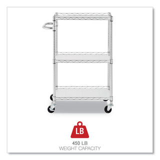 Alera® 3-Shelf Wire Cart with Liners, 24w x 16d x 39h, Silver, 500-lb Capacity (ALESW322416SR)