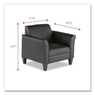 Alera® Reception Lounge Sofa Series Club Chair, 35.43'' x 30.70'' x 32.28'', Black Seat/Black Back, Black Base (ALERL23LS10B)
