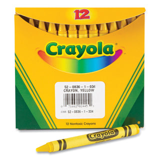 Crayola® Bulk Crayons, Yellow, 12/Box (CYO520836034)