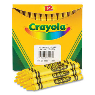 Crayola® Bulk Crayons, Yellow, 12/Box (CYO520836034)