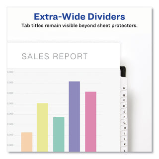 Avery® Customizable TOC Ready Index Black and White Dividers, 26-Tab, Letter (AVE11166)