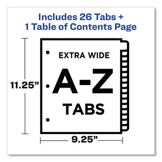 Avery® Customizable TOC Ready Index Black and White Dividers, 26-Tab, Letter (AVE11166)