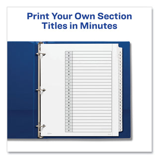 Avery® Customizable TOC Ready Index Black and White Dividers, 26-Tab, Letter (AVE11166)