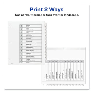 Avery® Customizable TOC Ready Index Black and White Dividers, 26-Tab, Letter (AVE11166)