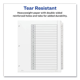 Avery® Customizable TOC Ready Index Black and White Dividers, 26-Tab, Letter (AVE11166)