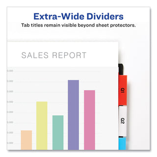 Avery® Insertable Big Tab Dividers, 5-Tab, 11 1/8 x 9 1/4 (AVE11220)