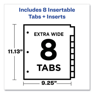 Avery® Insertable Big Tab Dividers, 8-Tab, 11 1/8 x 9 1/4 (AVE11223)