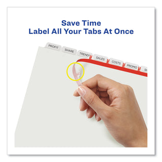 Avery® Print and Apply Index Maker Clear Label Dividers, 8 White Tabs, Letter (AVE11439)