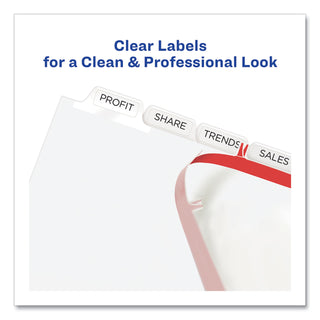 Avery® Print and Apply Index Maker Clear Label Dividers, 8 White Tabs, Letter (AVE11439)