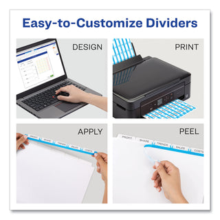 Avery® Print and Apply Index Maker Clear Label Dividers, 5 White Tabs, Letter, 5 Sets (AVE11440)