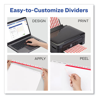 Avery® Print and Apply Index Maker Clear Label Dividers, 8 White Tabs, Letter, 5 Sets (AVE11441)