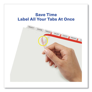 Avery® Print and Apply Index Maker Clear Label Dividers, 8 White Tabs, Letter, 5 Sets (AVE11441)