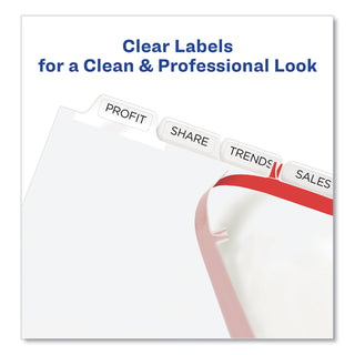 Avery® Print and Apply Index Maker Clear Label Dividers, 8 White Tabs, Letter, 5 Sets (AVE11441)