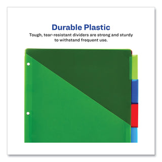 Avery® Insertable Big Tab Plastic 2-Pocket Dividers, 5-Tab, 11.13 x 9.25, Assorted, 1 Set (AVE11906)