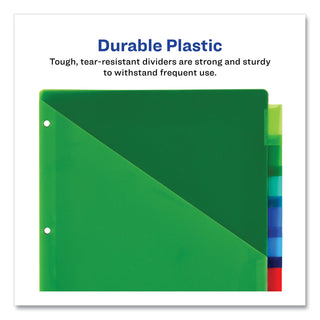 Avery® Insertable Big Tab Plastic 2-Pocket Dividers, 8-Tab, 11.13 x 9.25, Assorted, 1 Set (AVE11907)