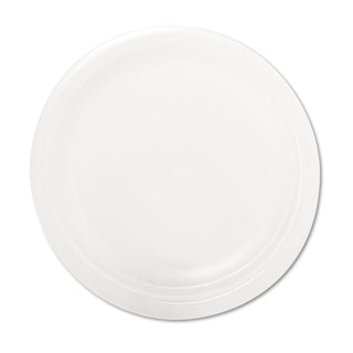 Dart® Quiet Classic Laminated Foam Dinnerware Plate, 9" dia, White, 125/Pack (DRC9PWQRPK)