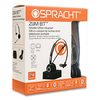 Spracht ZuM BT Mobile Office Headset, Monaural, Over the Head (SPTZUMBT)