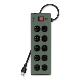 Belkin® Metal SurgeMaster Surge Protector, 10 Outlets, 15 ft Cord, 885 Joules, Dark Gray (45660L)