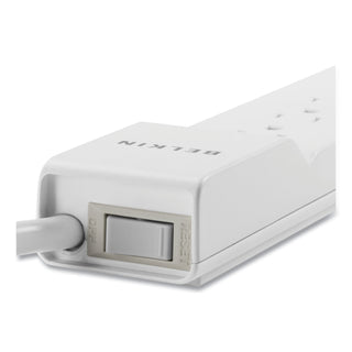 Belkin® Home/Office Surge Protector w/Rotating Plug, 6 Outlets, 8 ft Cord, 720J, White (BLKBE10600008R)