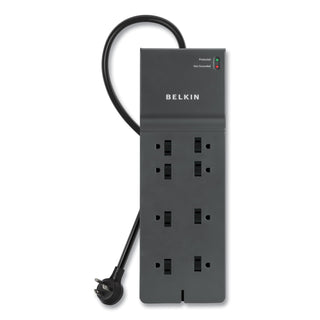 Belkin® Home/Office Surge Protector, 8 Outlets, 8 ft Cord, 2500 Joules, Black (BLKBE10800008CM)