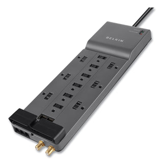 Belkin® Professional Series SurgeMaster Surge Protector, 12 Outlets, 10 ft Cord, Gray (BLKBE11223410)