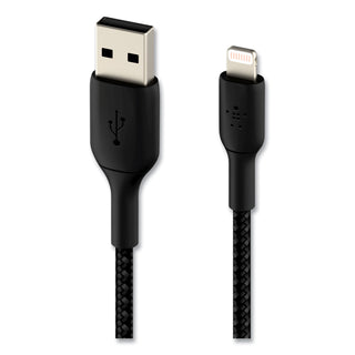 Belkin® BOOST CHARGE Braided Lightning to USB-A ChargeSync Cable, 6.6 ft, Black (BLKCAA002BT2MBK)