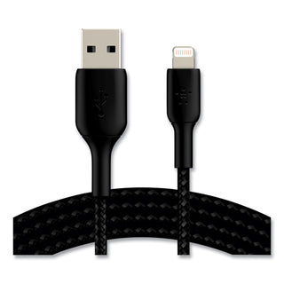 Belkin® BOOST CHARGE Braided Lightning to USB-A ChargeSync Cable, 6.6 ft, Black (BLKCAA002BT2MBK)