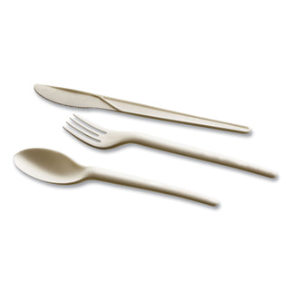 WNA Comet 7" Plant Starch Spoons, 50/Pack, Spoon, Breakroom, Beige (WNAEPS003)