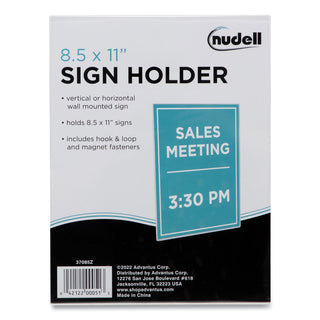 NuDell™ Clear Plastic Sign Holder, All-Purpose, 8 1/2 x 11 (NUD37085Z)