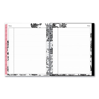 Blue Sky® Analeis Monthly Planner, Floral Artwork, 10 x 8, White/Black/Coral Cover, 12-Month (Jan to Dec): 2025 (BLS100004)