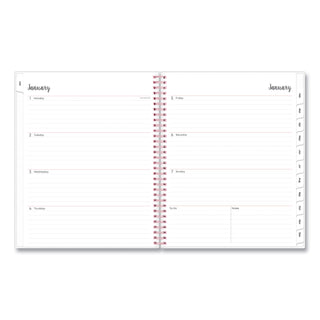 Blue Sky® Joselyn Weekly/Monthly Planner, Floral Artwork, 11 x 8.5, Pink/Peach/Black Cover, 12-Month (Jan to Dec): 2026 (BLS110394)