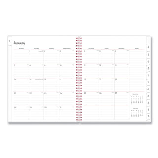 Blue Sky® Joselyn Weekly/Monthly Planner, Floral Artwork, 11 x 8.5, Pink/Peach/Black Cover, 12-Month (Jan to Dec): 2026 (BLS110394)