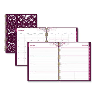 Blue Sky® Gili Weekly/Monthly Planner, Jewel Tone Artwork, 11 x 8.5, Plum Cover, 12-Month (Jan to Dec): 2026 (BLS117889)