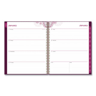 Blue Sky® Gili Weekly/Monthly Planner, Jewel Tone Artwork, 11 x 8.5, Plum Cover, 12-Month (Jan to Dec): 2026 (BLS117889)