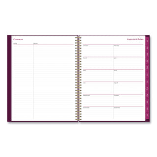 Blue Sky® Gili Weekly/Monthly Planner, Jewel Tone Artwork, 11 x 8.5, Plum Cover, 12-Month (Jan to Dec): 2026 (BLS117889)