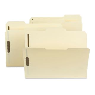 Smead™ Poly Top Tab Folder with Two Fasteners, 1/3-Cut Tabs, Letter Size, Manila, 24/Box (SMD10545)